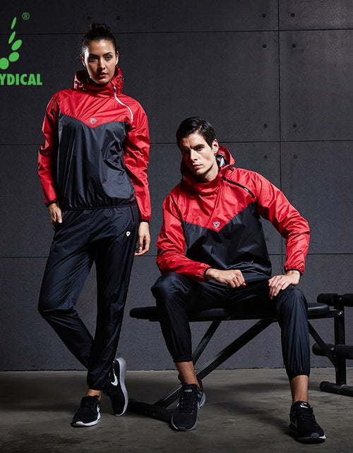 Load image into Gallery viewer, VANSYDICAL Sauna Suit Men Gym Clothing Set Hoodies Pullover Sportswear Running Fitness Weight Loss Sweating Sports Jogging Suit
